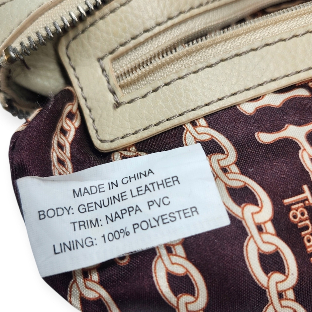 Tignanello Cream Tan Leather Outer Pouch Wallet Organizer Zip-Close Crossbody - Picture 10 of 12